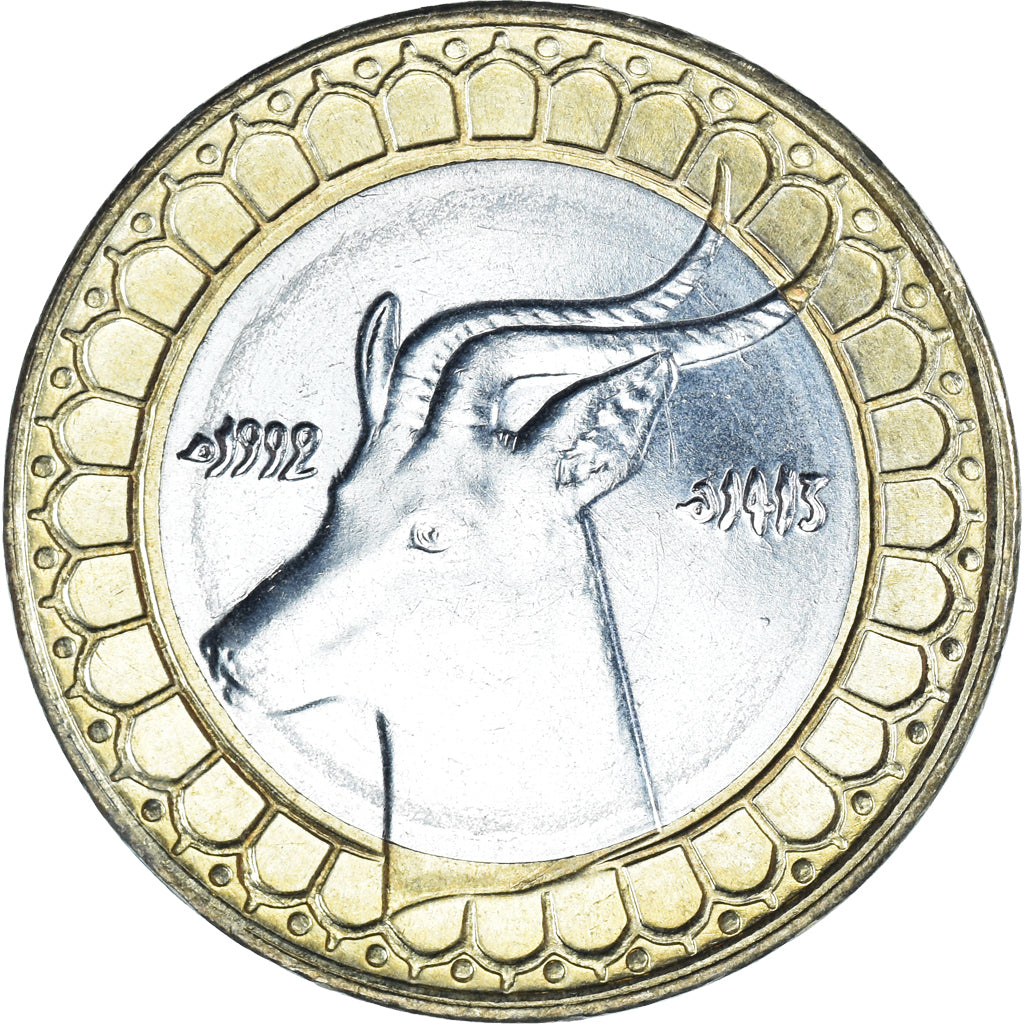 Coin, Algeria, 50 Dinars, 1992/AH1413, Algiers, EF(40-45), Bi-Metallic, KM:126