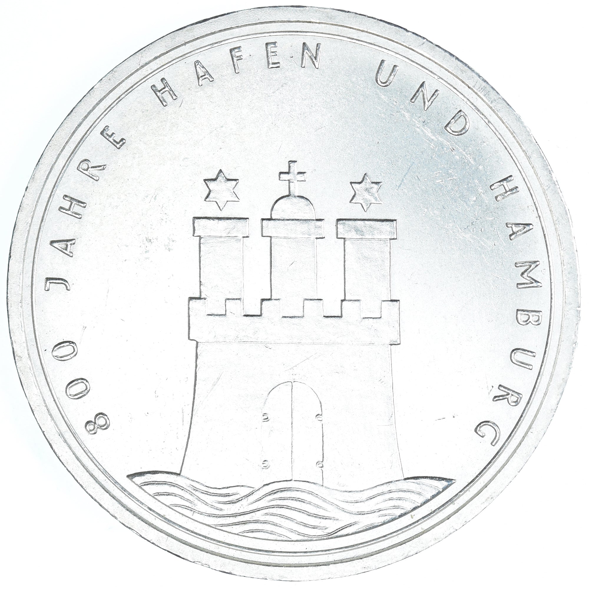 Moneta, GERMANIA - REPUBBLICA FEDERALE, 10 Mark, 1989, Hamburg, Germany, BB+