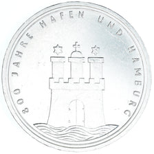 Moneta, GERMANIA - REPUBBLICA FEDERALE, 10 Mark, 1989, Hamburg, Germany, BB+