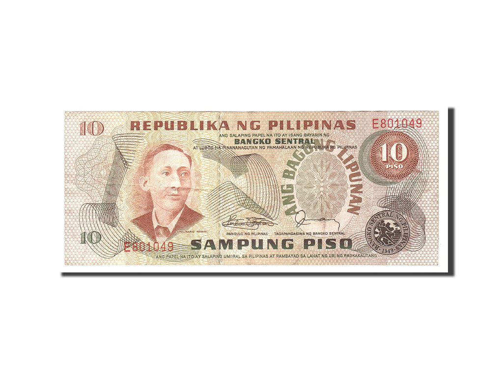 Banknote, Philippines, 10 Piso, 1974, Undated, KM:161a, EF(40-45)
