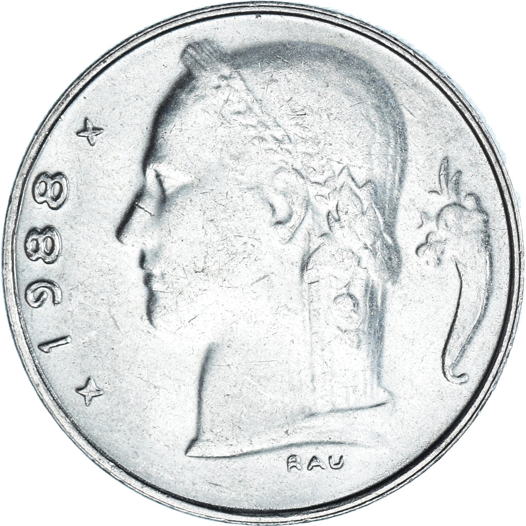 Münze, Belgien, Franc, 1988, VZ, Kupfer-Nickel, KM:142.1