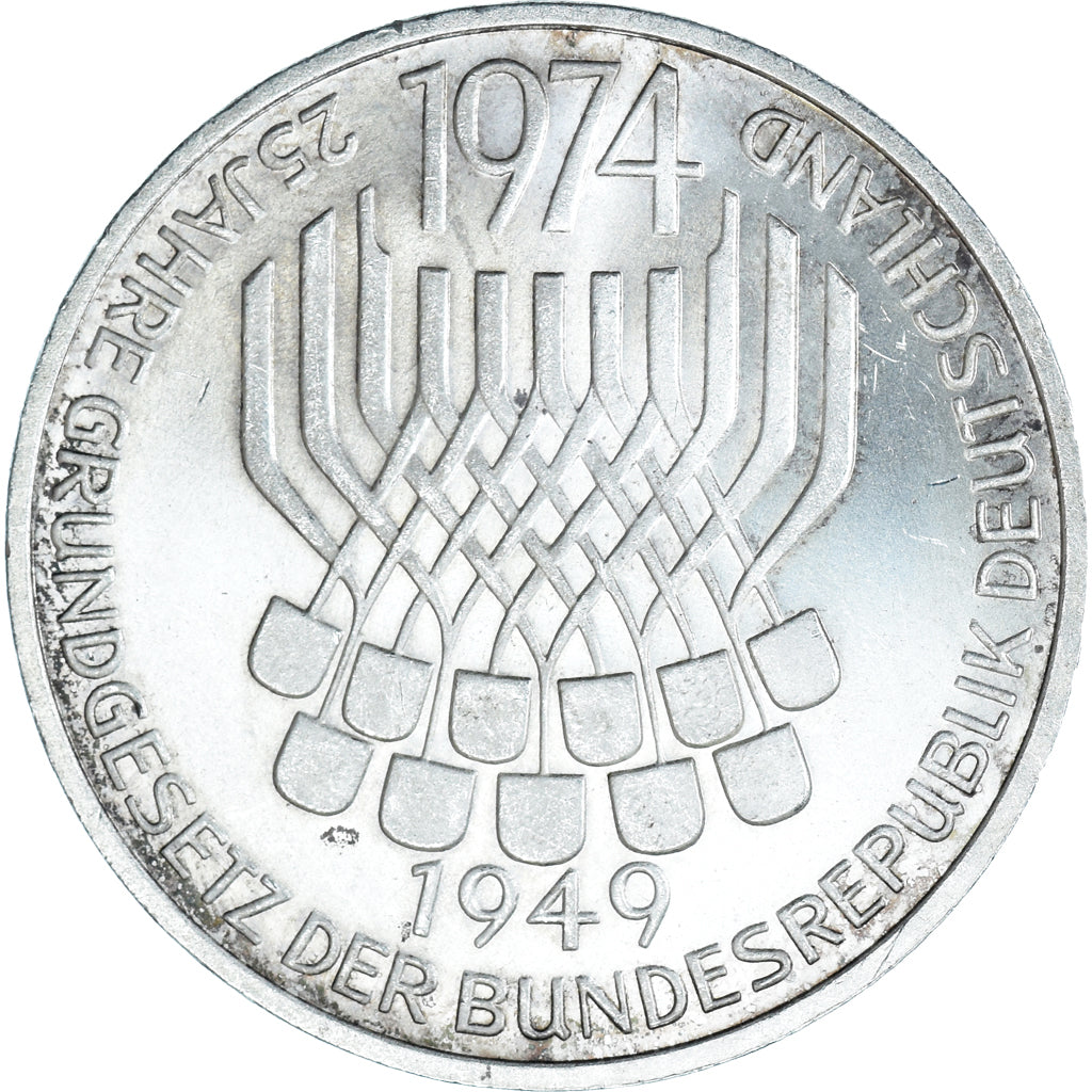 Moneda, ALEMANIA - REPÚBLICA FEDERAL, 5 Mark, 1974, Stuttgart, Germany, MBC