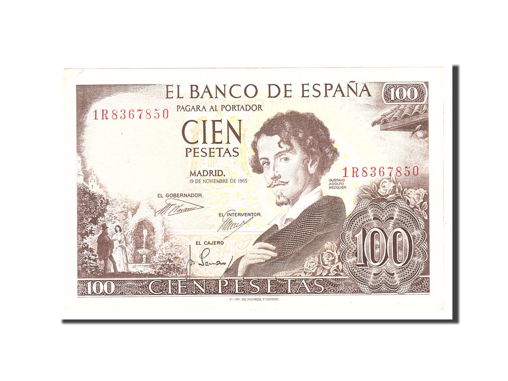 Billete, 100 Pesetas, 1965, España, KM:150, 1969-11-19, EBC