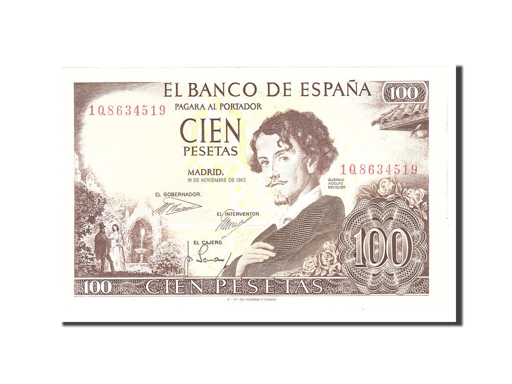 Billete, 100 Pesetas, 1965, España, KM:150, 1965-11-19, SC