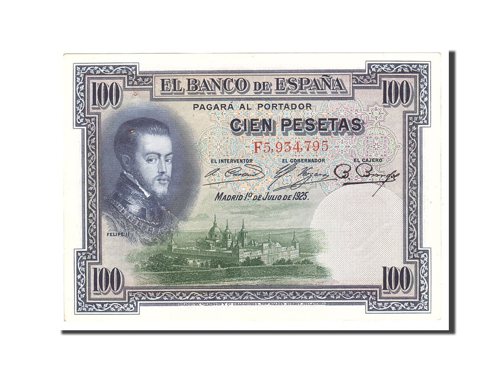 Billete, 100 Pesetas, 1925, España, KM:69c, 1925-07-01, EBC