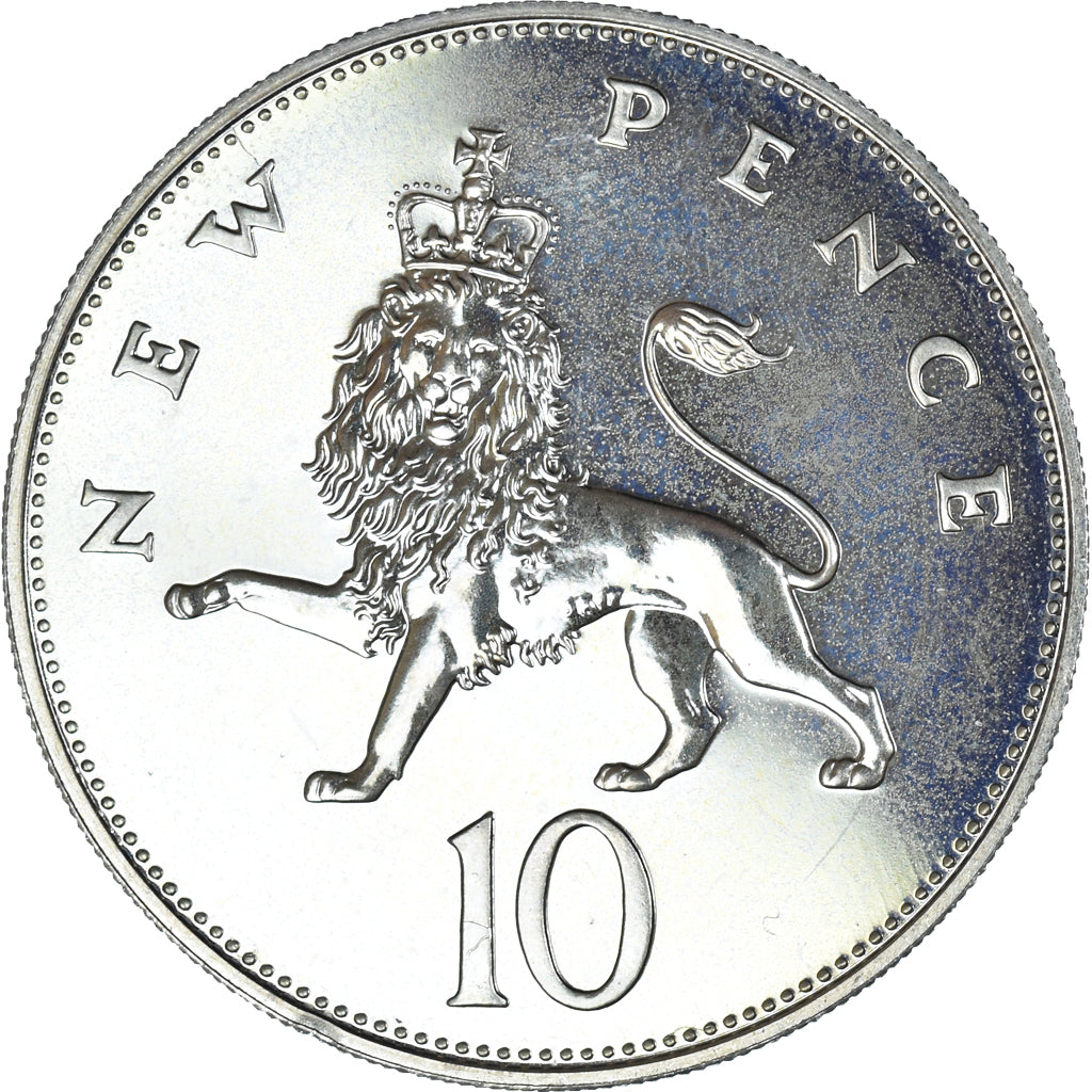 Coin, Great Britain, Elizabeth II, 10 New Pence, 1976, BU, MS(63)