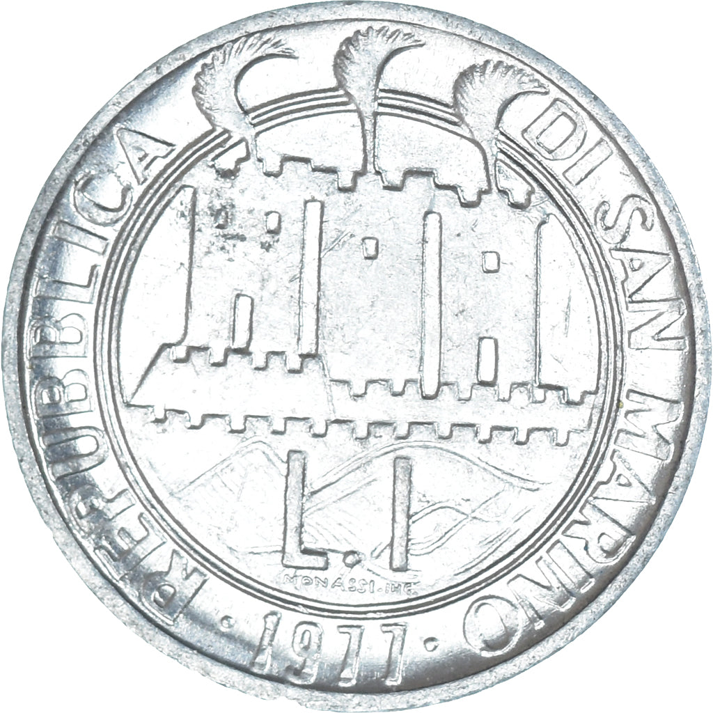 Munten, San Marino, Lira, 1977, F.A.O., PR+, Aluminium, KM:63