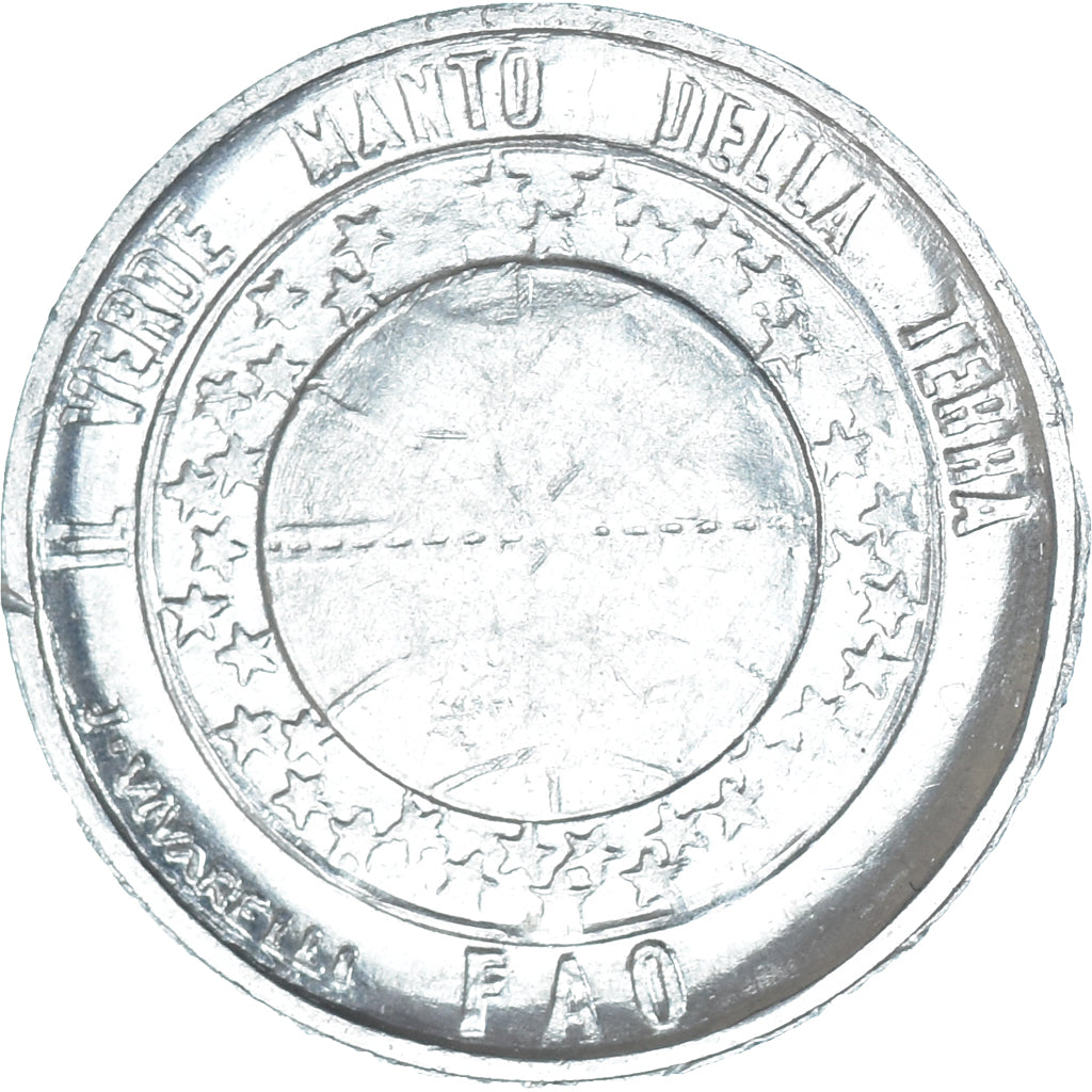 Moeda, San Marino, Lira, 1977, F.A.O., AU(55-58), Alumínio, KM:63