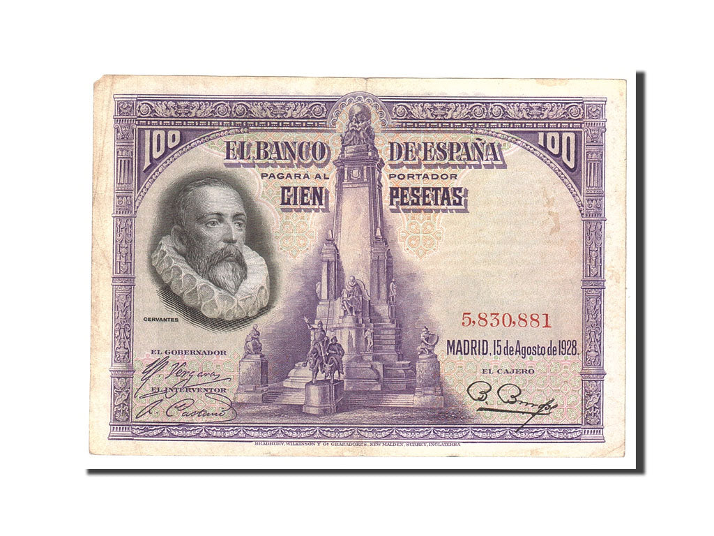 Banknote, Spain, 100 Pesetas, 1928, 1928-08-15, KM:76a, EF(40-45)