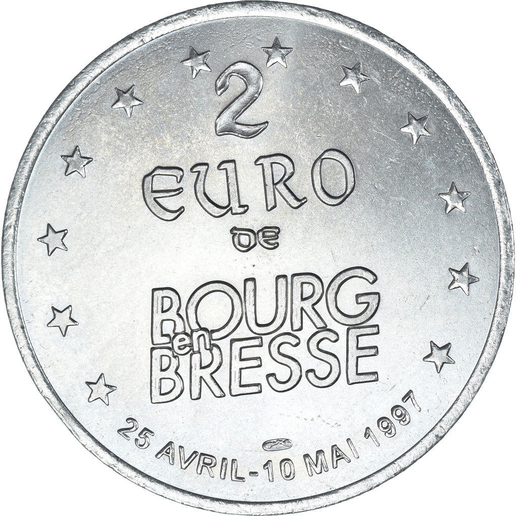 France, Token, 2 Euro de Bourg-en-Bresse, Eglise de Brou, 1997, MS(63)