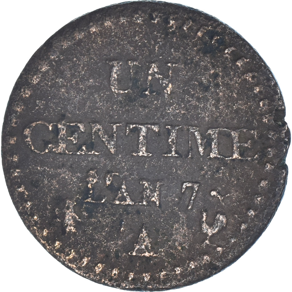 Coin, France, Dupré, Centime, AN 7, Paris, VF(20-25), Bronze, KM:646