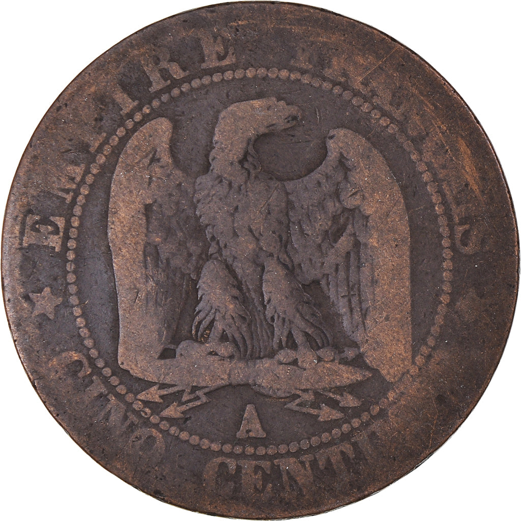 Moneta, Francja, Napoleon III, Napoléon III, 5 Centimes, 1856, Paris, F(12-15)