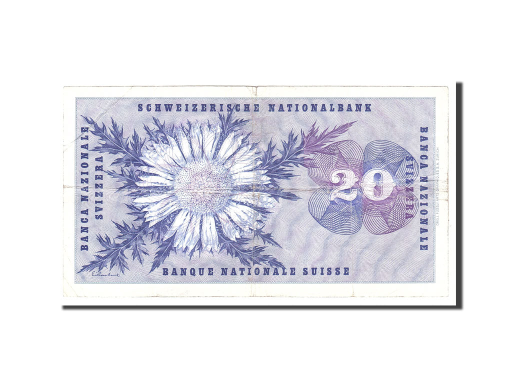Billete, 20 Franken, 1970, Suiza, KM:46r, 1970-01-05, MBC