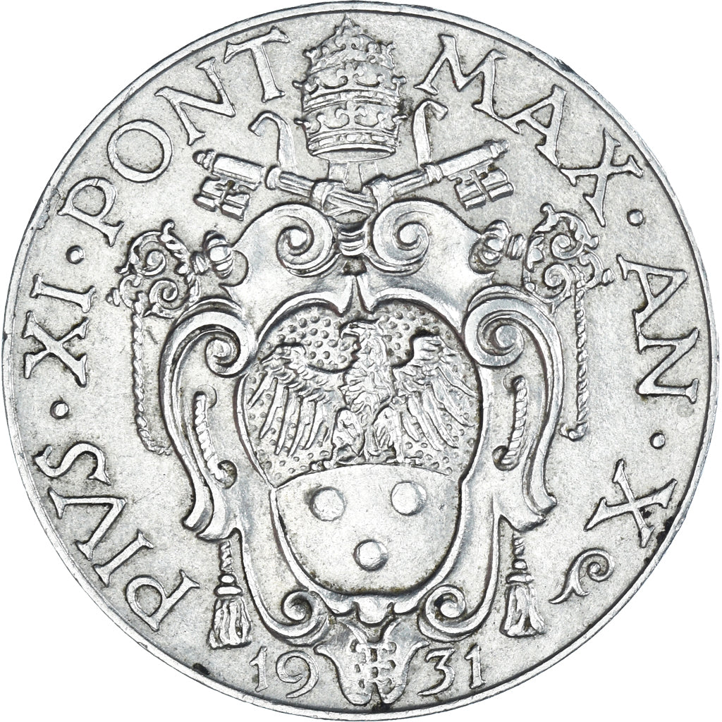 Monnaie, Cité du Vatican, Pius XI, 2 Lire, 1931, Roma, TTB+, Nickel, KM:6