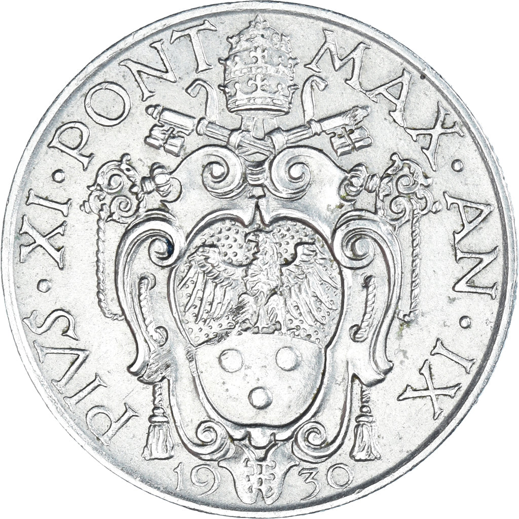 Coin, VATICAN CITY, Pius XI, Lira, 1930, Roma, AU(50-53), Nickel, KM:5