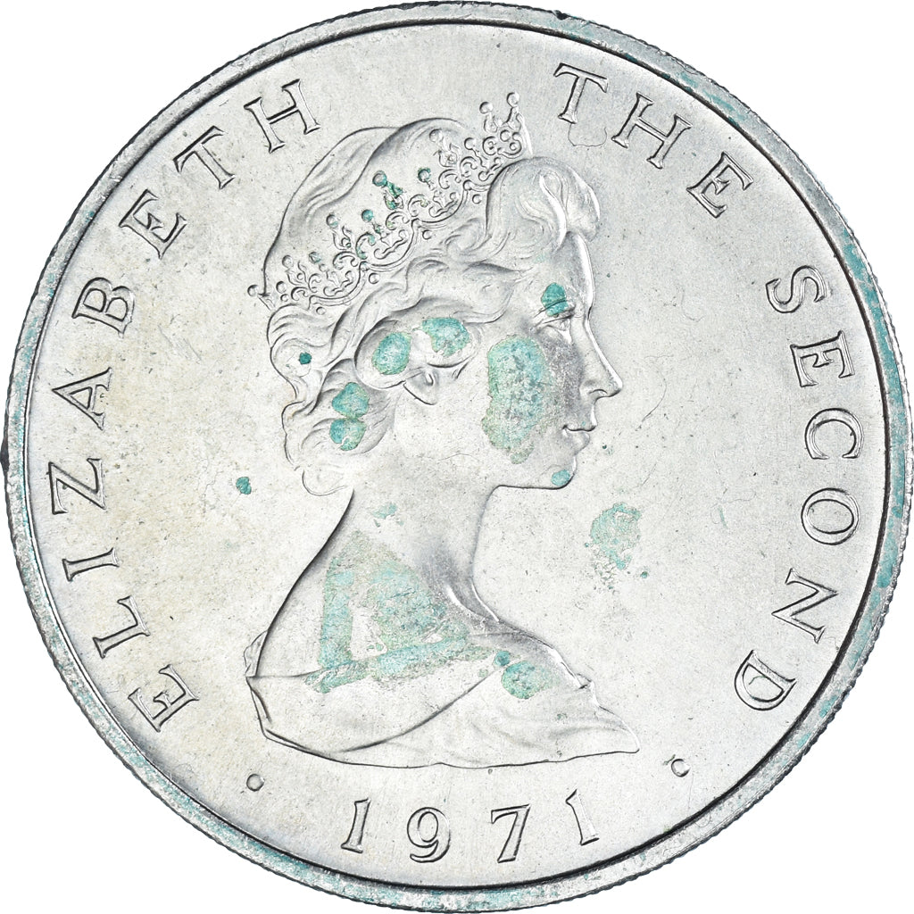 Coin, Isle of Man, Elizabeth II, 10 New Pence, 1971, MS(63), Copper-nickel