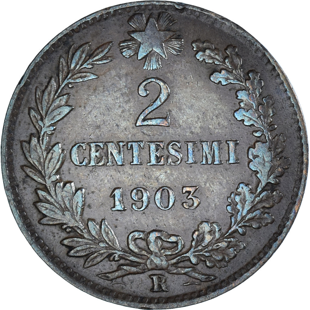 Moneda, Italia, Vittorio Emanuele III, 2 Centesimi, 1903, Rome, MBC+, Bronce