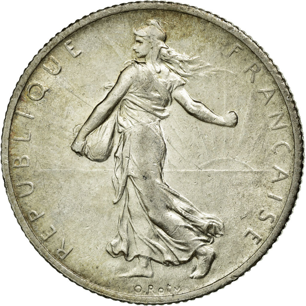 Coin, France, Semeuse, 2 Francs, 1914, Castelsarrasin, AU(55-58), Silver