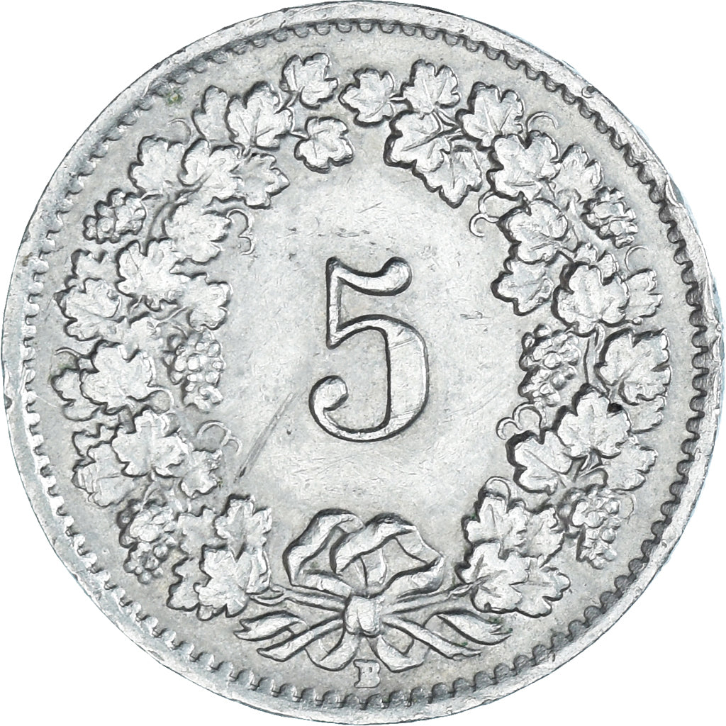 Coin, Switzerland, 5 Rappen, 1954, Bern, VF(30-35), Copper-nickel, KM:26
