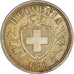 Munten, Zwitserland, 2 Rappen, 1890, Bern, ZF+, Bronzen, KM:4.1