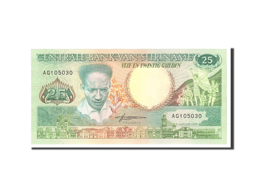 Banknote, Suriname, 25 Gulden, 1988, 1988-01-09, KM:132b, UNC(65-70)