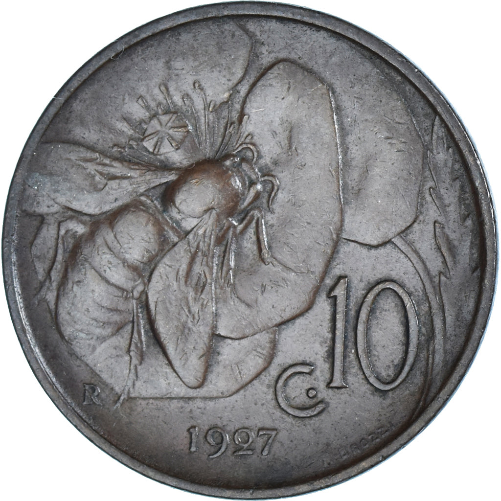Coin, Italy, Vittorio Emanuele III, 10 Centesimi, 1927, Rome, EF(40-45), Bronze