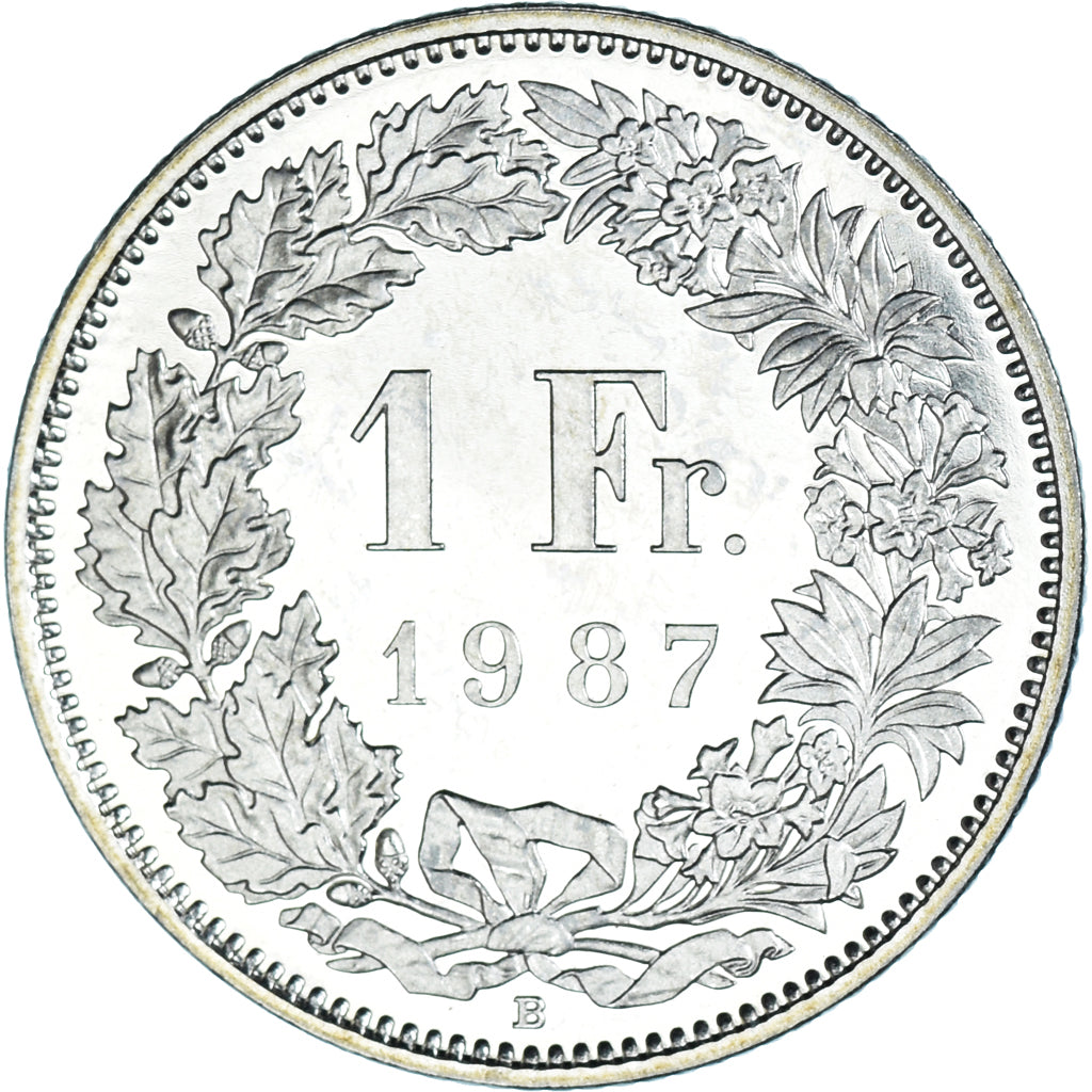 Coin, Switzerland, Franc, 1987, Bern, BE, MS(65-70), Copper-nickel, KM:24a.3