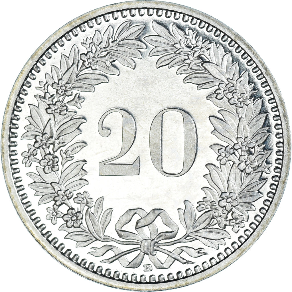 Coin, Switzerland, 20 Rappen, 1987, Bern, BE, MS(65-70), Copper-nickel, KM:29a