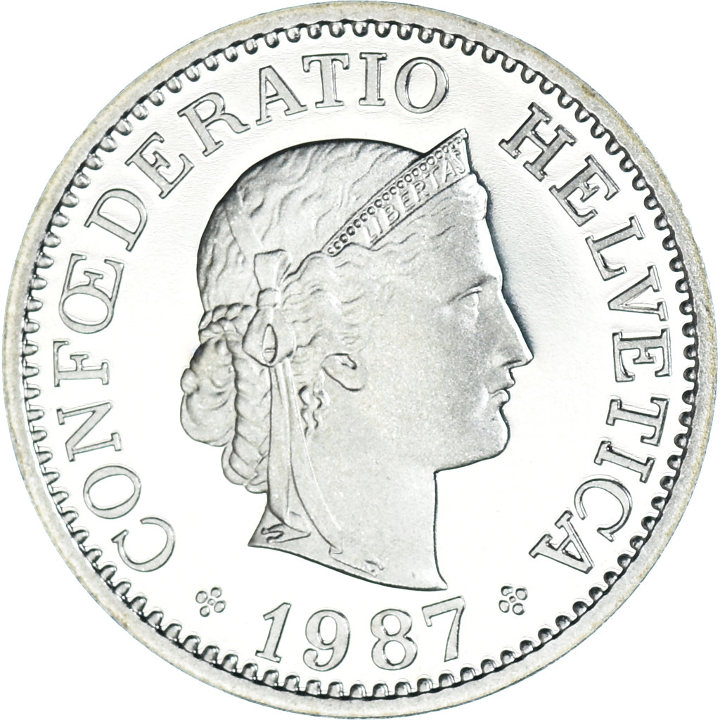 Coin, Switzerland, 10 Rappen, 1987, Bern, BE, MS(65-70), Copper-nickel, KM:27