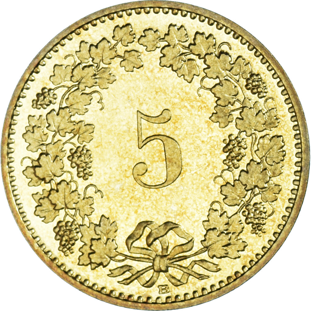 Coin, Switzerland, 5 Rappen, 1987, Bern, BE, MS(65-70), Aluminum-Bronze, KM:26c