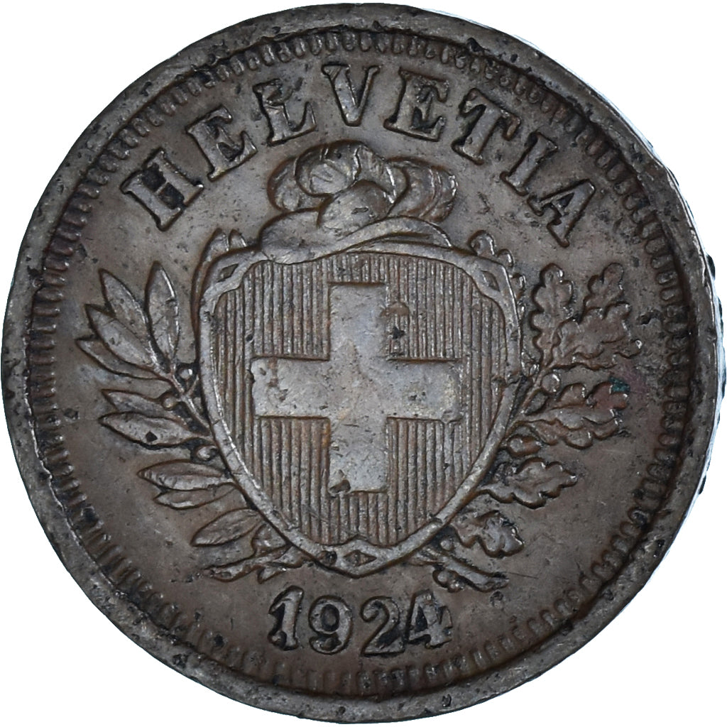 Munten, Zwitserland, Rappen, 1924, Bern, ZF, Bronzen, KM:3.2