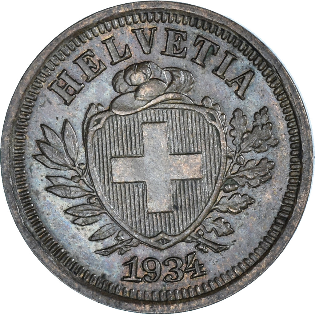 Münze, Schweiz, Rappen, 1934, Bern, SS+, Bronze, KM:3.2