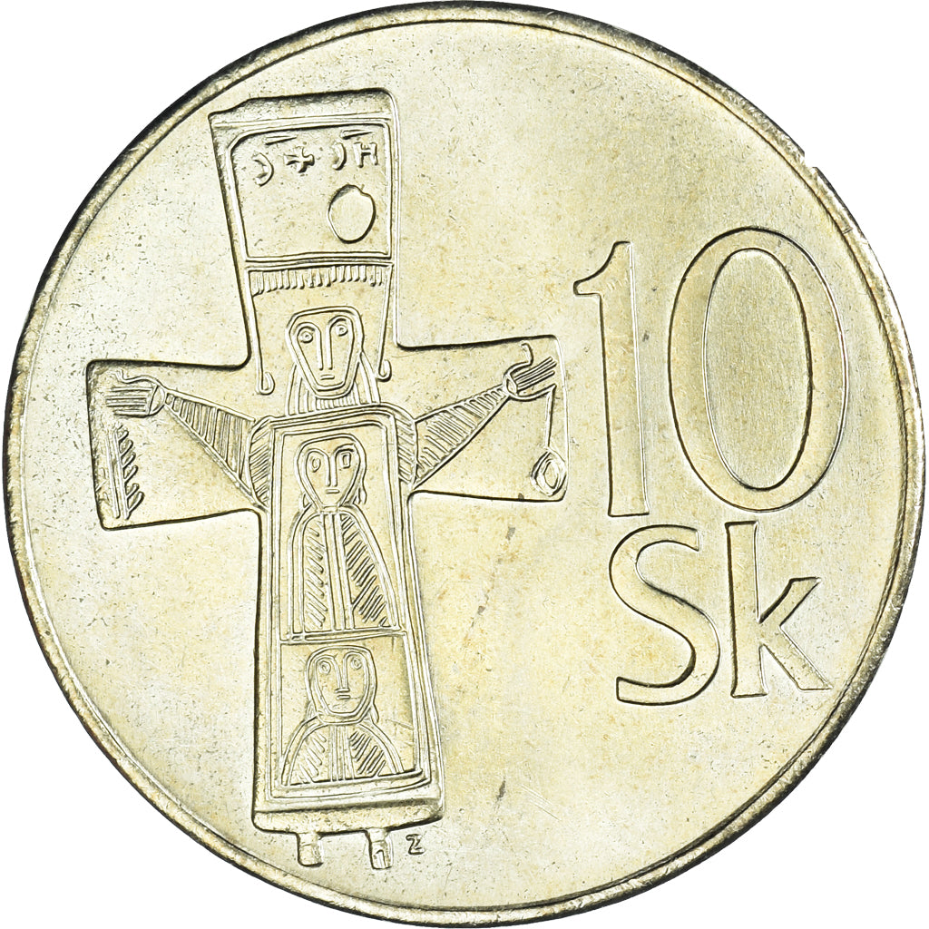 Münze, Slowakei, 10 Koruna, 1994, UNZ, Aluminum-Bronze, KM:11