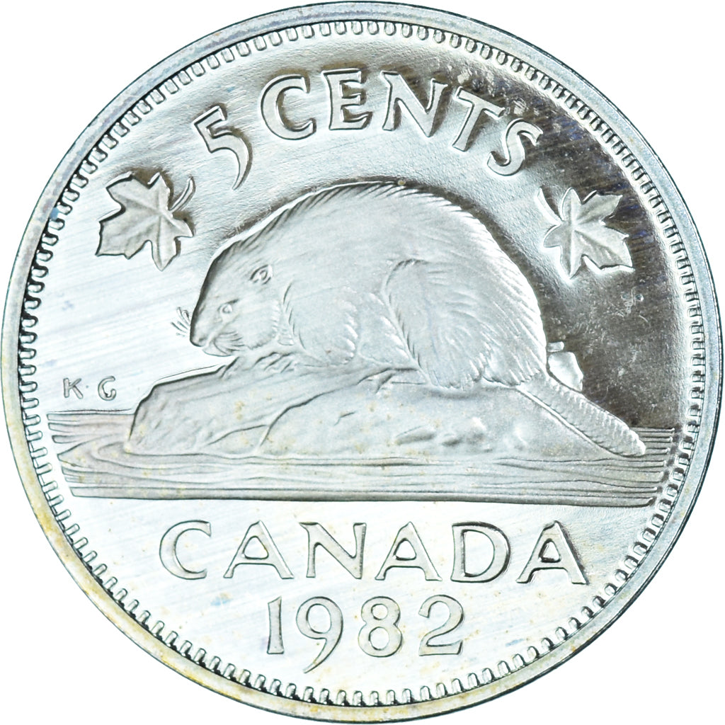 Moneta, Canada, Elizabeth II, 5 Cents, 1982, Royal Canadian Mint, Ottawa, BE