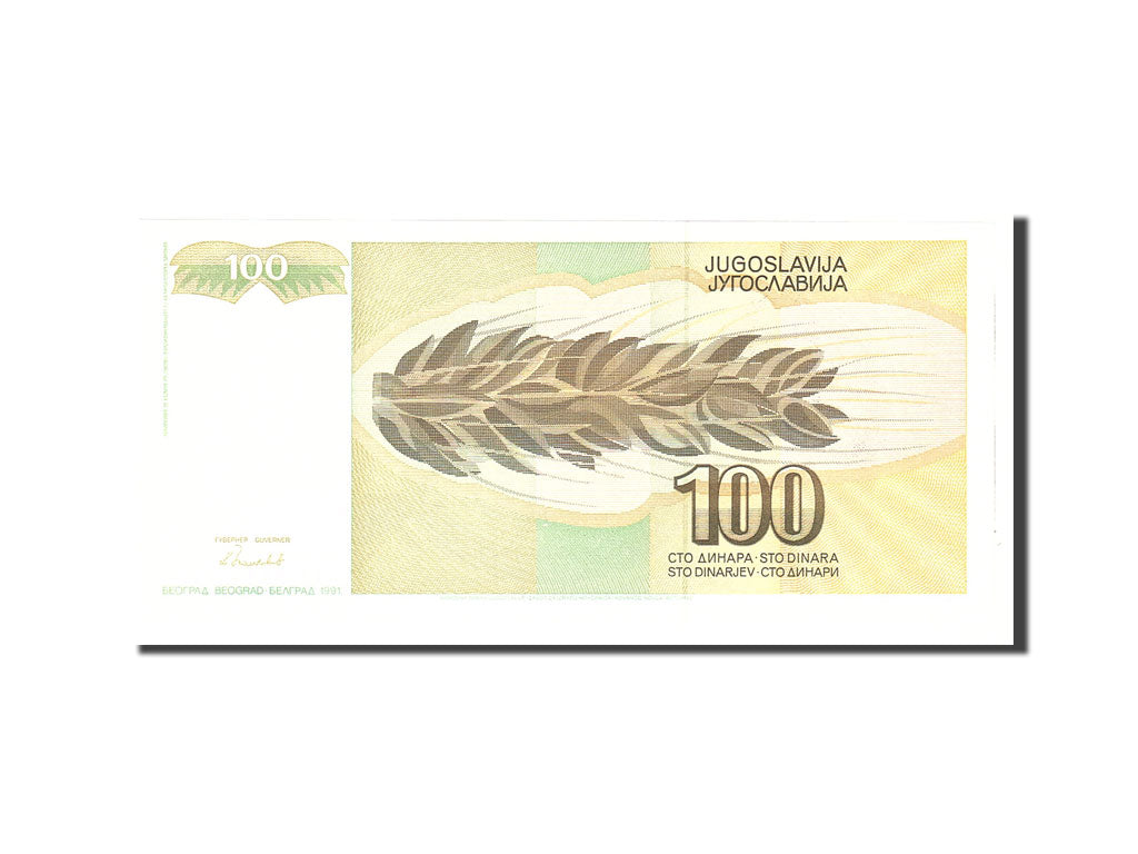 Banconote, Iugoslavia, 100 Dinara, 1991, KM:108, Undated, FDS
