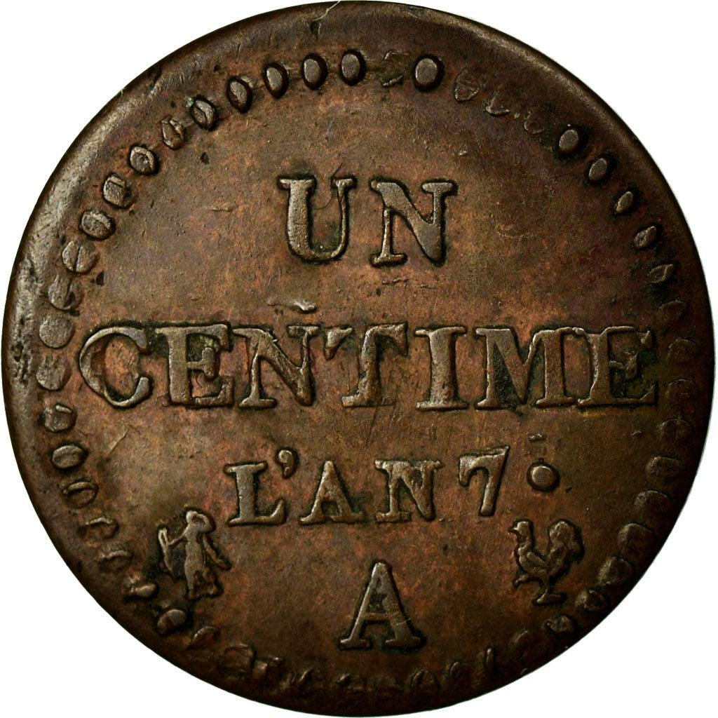 Munten, Frankrijk, Dupré, Centime, 1799, Paris, ZF+, Bronze, Gadoury:76