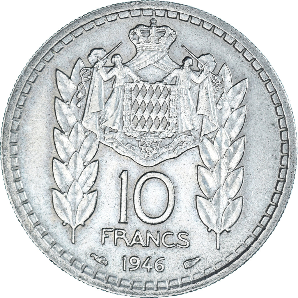 Monnaie, Monaco, 10 Francs, 1946, TTB, Cupro-nickel, Gadoury:MC136, KM:123