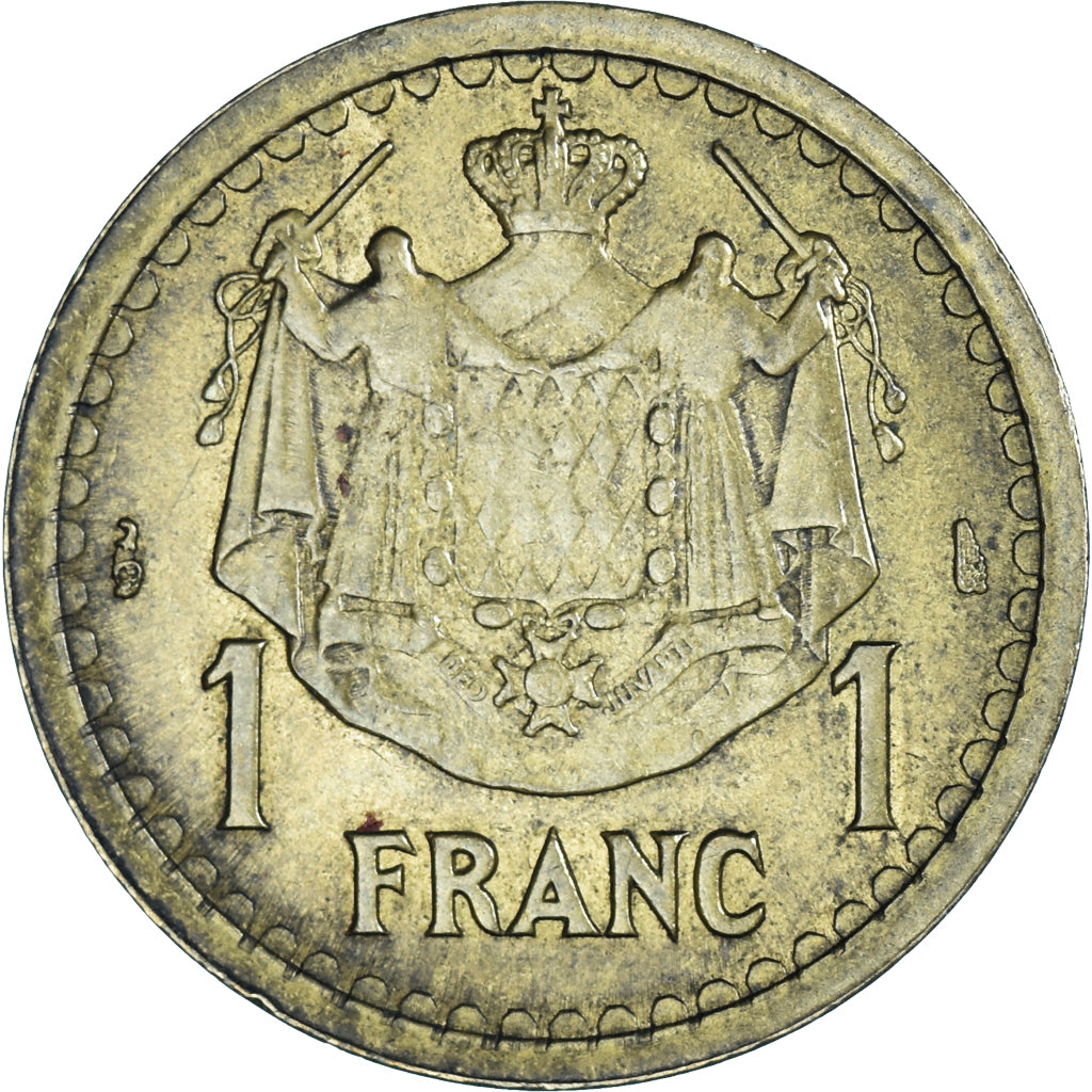 Moneta, Monaco, Louis II, Franc, 1943, MB+, Alluminio-bronzo, KM:120A