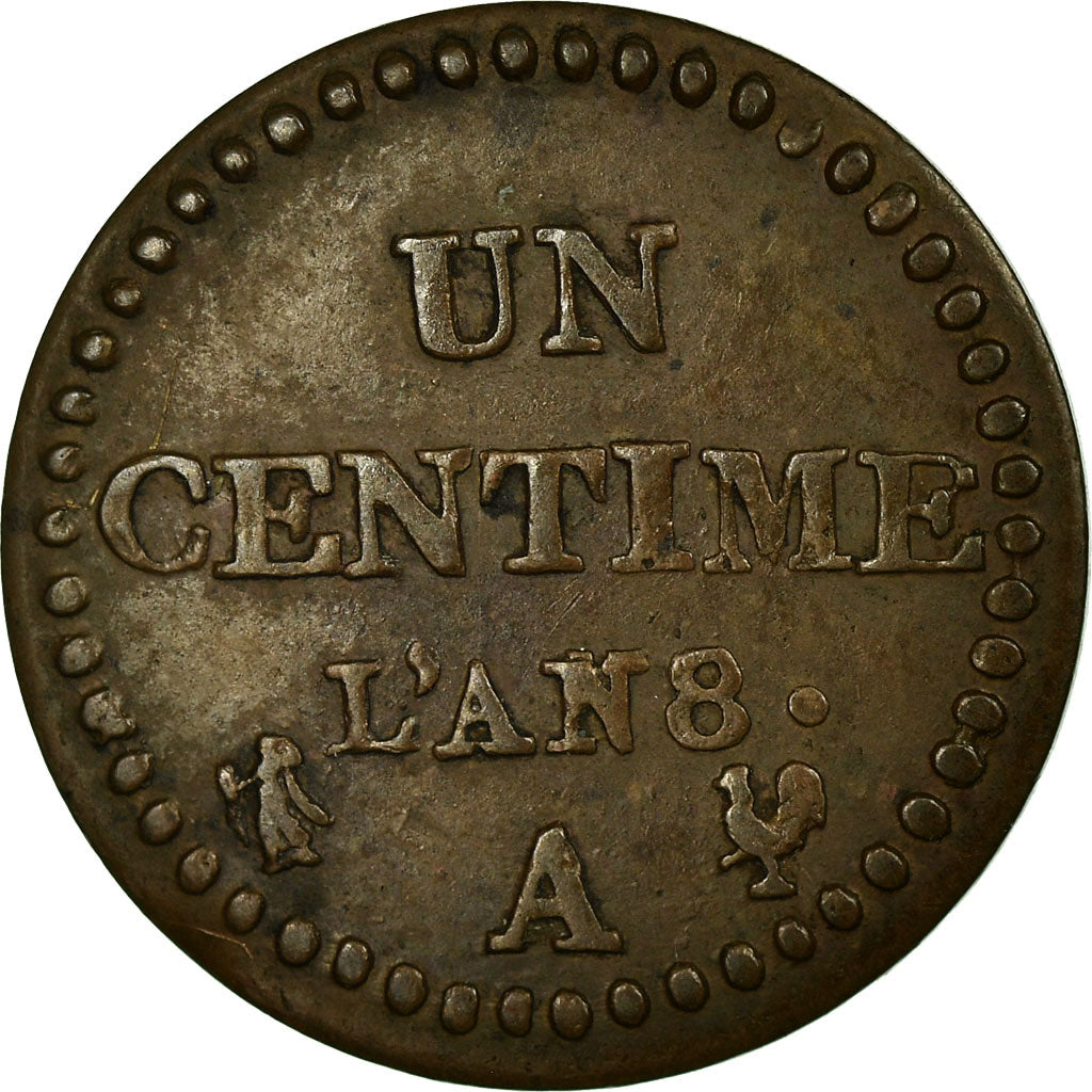 Munten, Frankrijk, Dupré, Centime, 1800, Paris, FR+, Bronze, Gadoury:76a