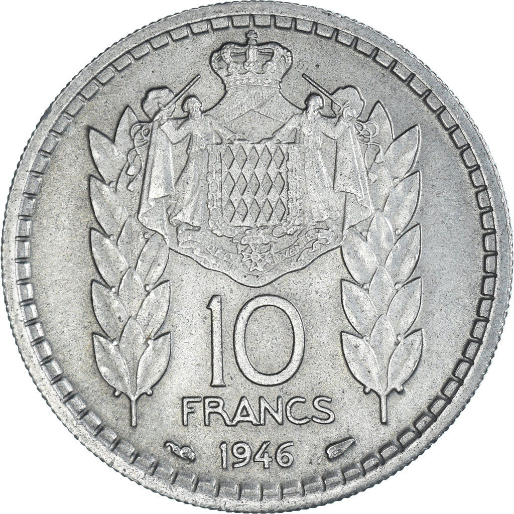 Münze, Monaco, 10 Francs, 1946, SS, Kupfer-Nickel, KM:123, Gadoury:MC136