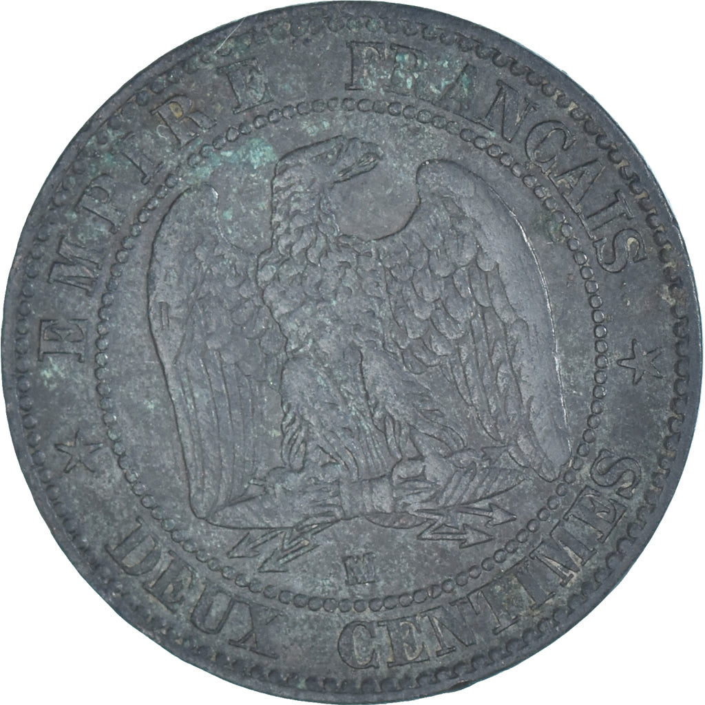 Moeda, França, Napoleon III, Napoléon III, 2 Centimes, 1855, Marseille