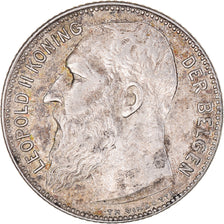 Coin, Belgium, Franc, 1909, AU(50-53), Silver, KM:57.1