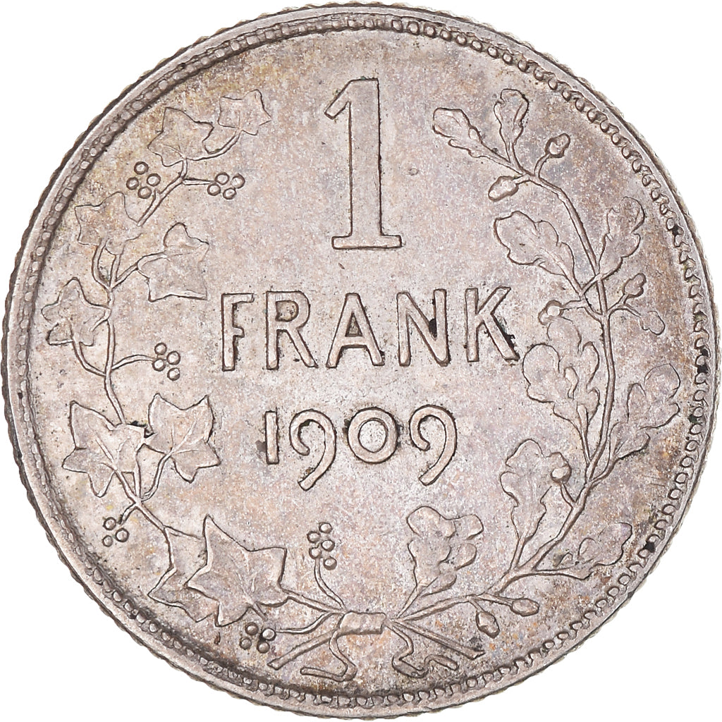 Coin, Belgium, Franc, 1909, AU(50-53), Silver, KM:57.1
