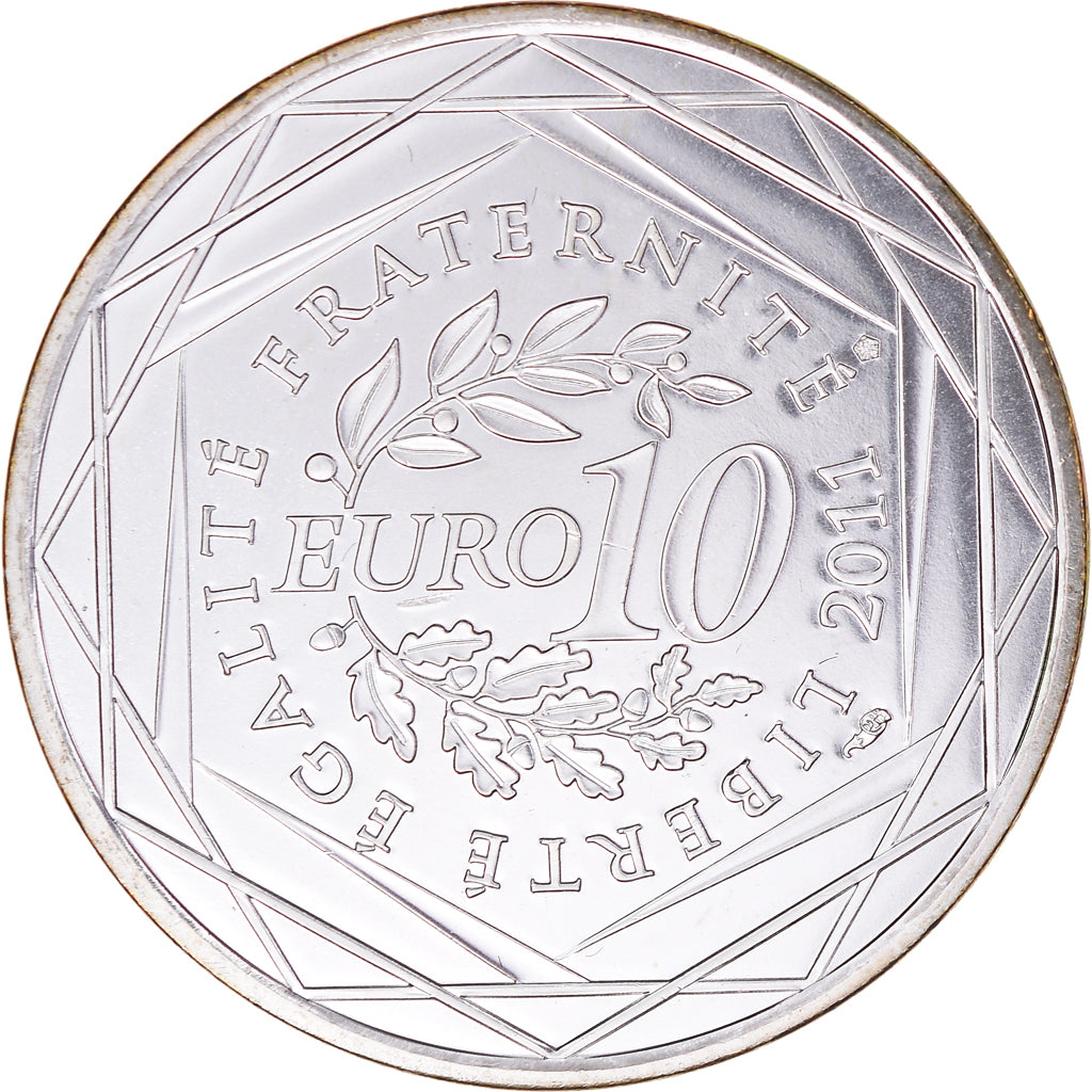 France, 10 Euro, 2011, Paris, Nord-Pas De Calais .FDC, MS(65-70), Silver