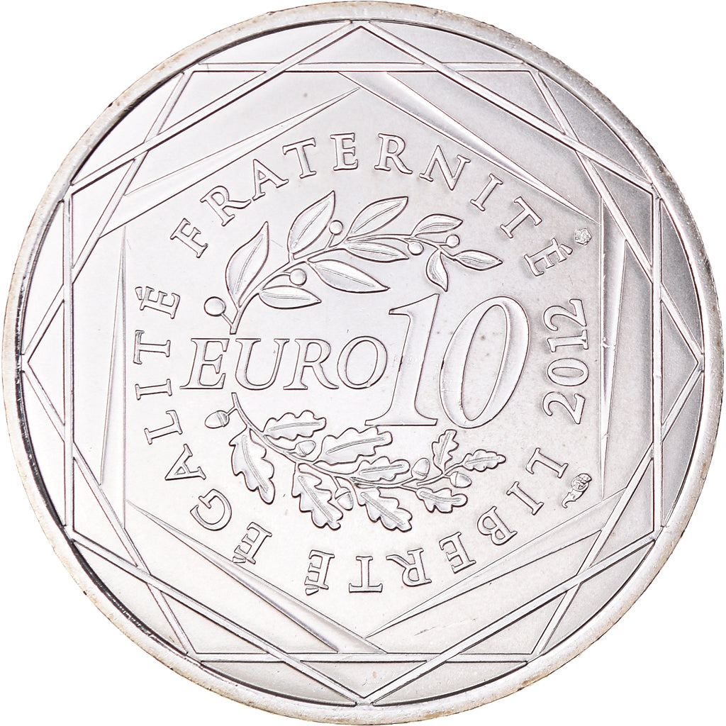 France, 10 Euro, 2012, Paris, Nord-Pas De Calais .FDC, MS(65-70), Silver