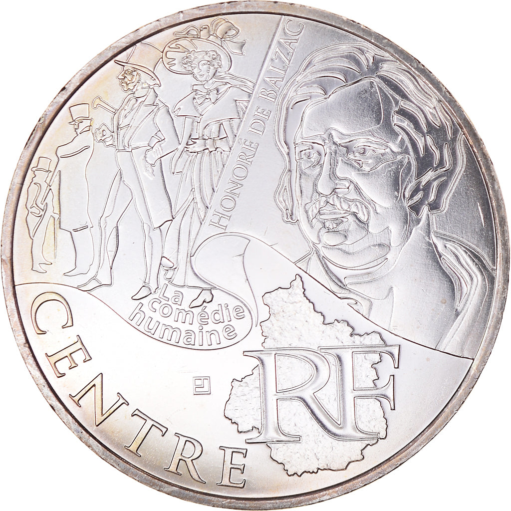 France, 10 Euro, Centre, Euros des régions, 2012, FDC, MS(65-70), Silver