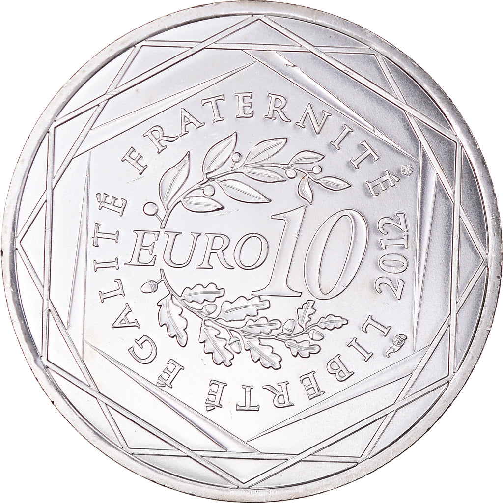 France, 10 Euro, Centre, Euros des régions, 2012, FDC, MS(65-70), Silver