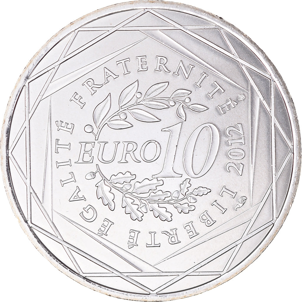 France, 10 Euro, 2012, Paris, Aquitaine, MS(65-70), Silver, KM:1863