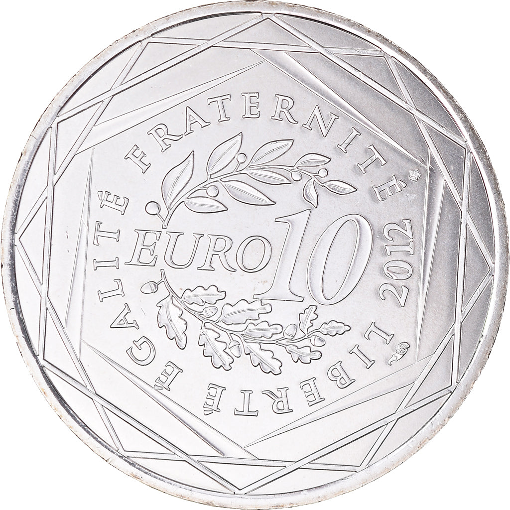France, 10 Euro, 2012, Paris, Basse-Normandie, MS(65-70), Silver, KM:1865