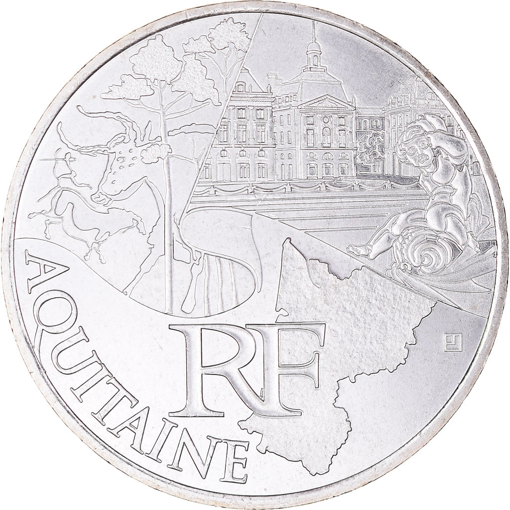 France, 10 Euro, Aquitaine, 2011, Paris, Aquitaine, MS(65-70), Silver, KM:1727